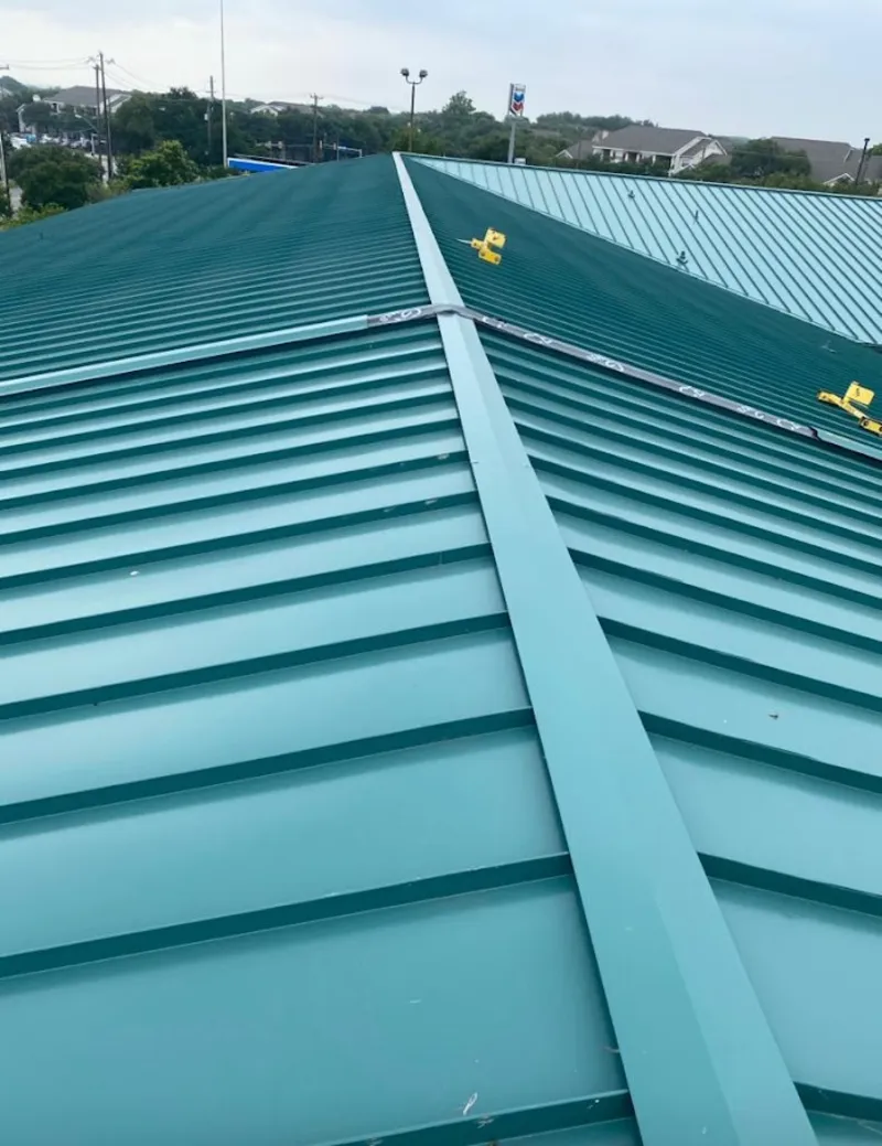 Green commercial metal roof ridge and valley for Metal Roof Repair in Warrensville Heights